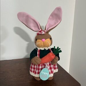 NWT- Adorable- Lady Bunny Decor with Carrot & Happy Easter Egg